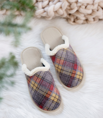 Kapcie damskie Natural Style NS-104 Szare-Beżowe