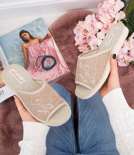 Kapcie damskie Natural Style NS-096 Beżowe