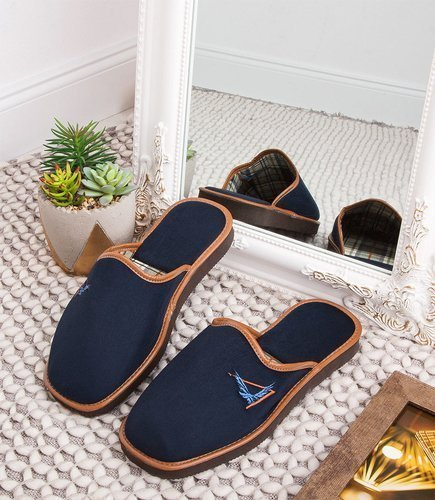 Kapcie męskie Natural Style NS-057 Granatowe