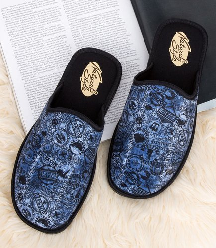 Kapcie męskie Natural Style NS-255 Granatowe