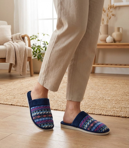 Kapcie damskie Natural Style NS-071 Granatowe