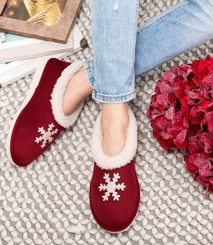 Kapcie damskie Natural Style NS-081 Bordowe-Beżowe