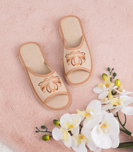 Kapcie damskie Natural Style NS-015 Beżowe Lotos