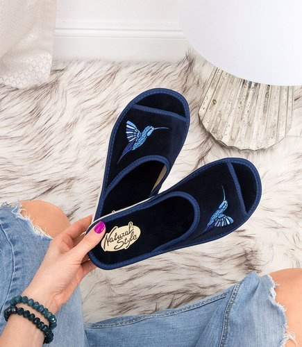 Kapcie damskie Natural Style NS-037 Granatowe