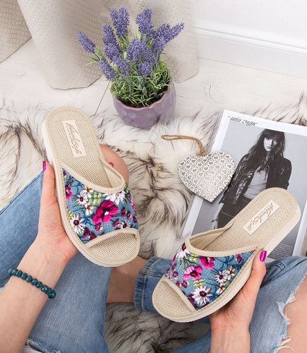 Kapcie damskie Natural Style NS-039 Niebieskie