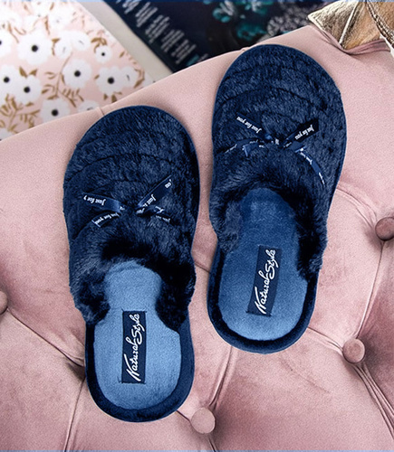 Kapcie damskie Natural Style NS-260 Granatowe