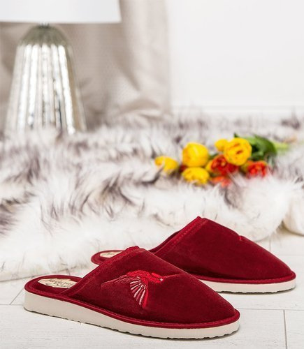Kapcie damskie Natural Style NS-038 Bordowe