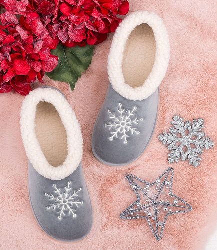 Kapcie damskie Natural Style NS-084 Szare Beżowe