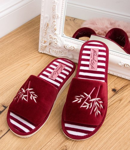 Kapcie damskie Natural Style NS-046 Czerwony Paski