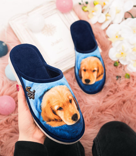 Kapcie damskie Natural Style NS-120 Śpiący Piesek