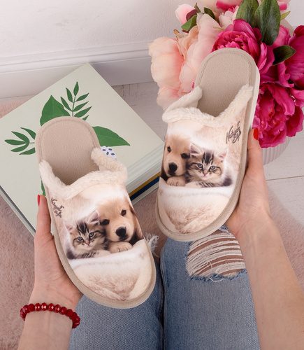 Kapcie dziecięce Natural Style NS-164 Beżowe