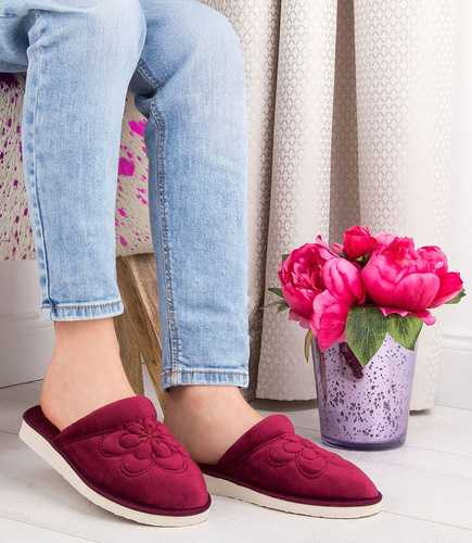 Kapcie damskie Natural Style NS-011 Bordowe