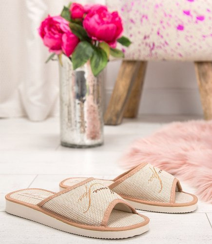 Kapcie damskie Natural Style NS-015 Beżowe Home Spa