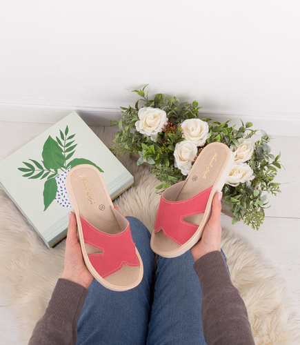 Kapcie damskie Natural Style NS-118 Róż Beż