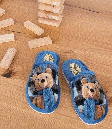 Kapcie dziecięce Natural Style NS-152 Niebieski Misiu